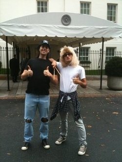 Wayne and Garth at the White House - Halloween 2009